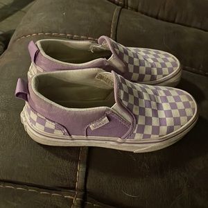 Girls purple and white checkered vans!